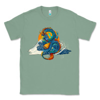 Sage blue dragon ocean waves and sun Classic Tee - RanaPortraitStore