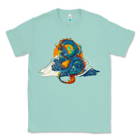 Seafoam blue dragon ocean waves and sun Classic Tee - RanaPortraitStore