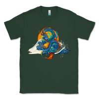 Sports Green blue dragon ocean waves and sun Classic Tee - RanaPortraitStore