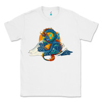 White blue dragon ocean waves and sun Classic Tee - RanaPortraitStore