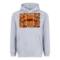 Heather Grey fall lips Heavyweight Hoodie - RacoonDesign