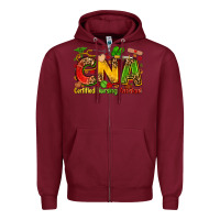 Burgundy certified nursing assistant juneteenth Zipper Hoodie - Zillion Design Studio