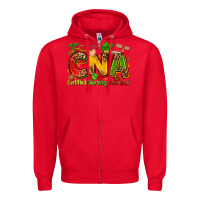 Red certified nursing assistant juneteenth Zipper Hoodie - Zillion Design Studio