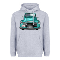 Heather Grey western truck front view Heavyweight Hoodie - FaDigitalArtStudio