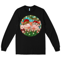 Black Christmas Pigs Long Sleeve Tee - RanaPortraitStore