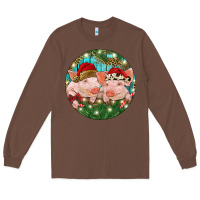 Chestnut Christmas Pigs Long Sleeve Tee - RanaPortraitStore