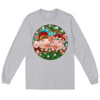 Moon Dust Christmas Pigs Long Sleeve Tee - RanaPortraitStore