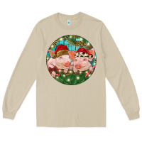 Mushroom Christmas Pigs Long Sleeve Tee - RanaPortraitStore
