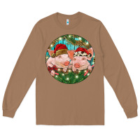 Toasted Coconut Christmas Pigs Long Sleeve Tee - RanaPortraitStore