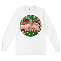 White Christmas Pigs Long Sleeve Tee - RanaPortraitStore