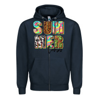 Navy summer lovin Zipper Hoodie - texasbilliewilder