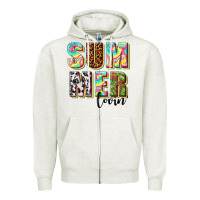 Oatmeal Heather summer lovin Zipper Hoodie - texasbilliewilder