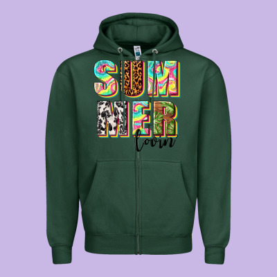 Summer Lovin Zipper Hoodie Designed By Texasbilliewilder