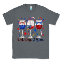 Charcoal Heather red wine and blue wine glasses Classic Tee - texasbilliewilder