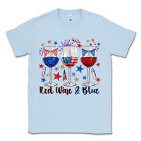 Dusty Blue red wine and blue wine glasses Classic Tee - texasbilliewilder