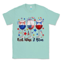 Seafoam red wine and blue wine glasses Classic Tee - texasbilliewilder