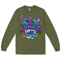 Army Green preview flower stitch blue preschool Long Sleeve Tee - AdoDesignShop