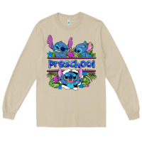 Mushroom preview flower stitch blue preschool Long Sleeve Tee - AdoDesignShop