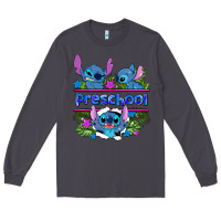Smoke preview flower stitch blue preschool Long Sleeve Tee - AdoDesignShop