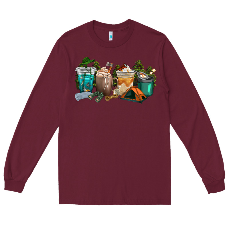 Camping Coffee Cups Long Sleeve Tee by texasbilliewilder | Teevron