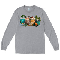 Heather Grey camping coffee cups Long Sleeve Tee - texasbilliewilder