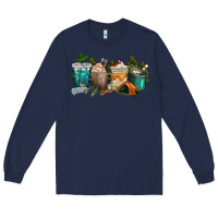 Navy camping coffee cups Long Sleeve Tee - texasbilliewilder