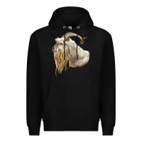 Black kiko goat face Premium Hoodie - LillyAllenDesigns