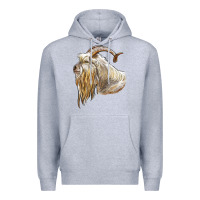 Heather Grey kiko goat face Premium Hoodie - LillyAllenDesigns