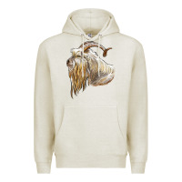 Oatmeal Heather kiko goat face Premium Hoodie - LillyAllenDesigns