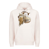 Pale Pink kiko goat face Premium Hoodie - LillyAllenDesigns