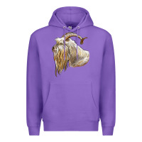 Purple kiko goat face Premium Hoodie - LillyAllenDesigns
