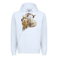 White kiko goat face Premium Hoodie - LillyAllenDesigns
