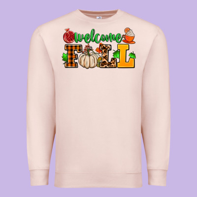 Welcome Fall Premium Sweatshirt Designed By Adodesignshop