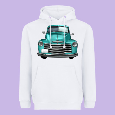 Western Truck Front View Heavyweight Hoodie Designed By Fadigitalartstudio