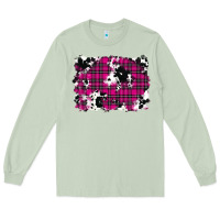 Matcha Pink Christmas Plaid Cowhide Pattern Background Long Sleeve Tee - RanaPortraitStore