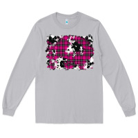 Moon Dust Pink Christmas Plaid Cowhide Pattern Background Long Sleeve Tee - RanaPortraitStore