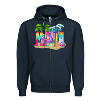 Navy summer mama Zipper Hoodie - texasbilliewilder