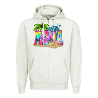 Oatmeal Heather summer mama Zipper Hoodie - texasbilliewilder