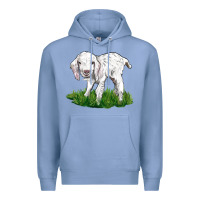 Colony Blue Baby Angora Goat Premium Hoodie - LillyAllenDesigns