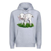 Heather Grey Baby Angora Goat Premium Hoodie - LillyAllenDesigns