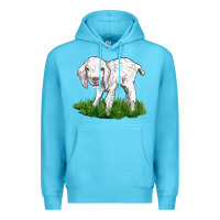Ocean Blue Baby Angora Goat Premium Hoodie - LillyAllenDesigns