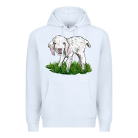 White Baby Angora Goat Premium Hoodie - LillyAllenDesigns