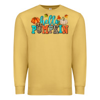 Antique Gold hello pumpkin Premium Sweatshirt - AdoDesignShop