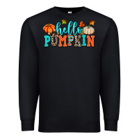 Black hello pumpkin Premium Sweatshirt - AdoDesignShop