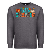 Charcoal Heather hello pumpkin Premium Sweatshirt - AdoDesignShop