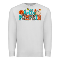Dove Grey hello pumpkin Premium Sweatshirt - AdoDesignShop