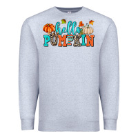 Heather Grey hello pumpkin Premium Sweatshirt - AdoDesignShop