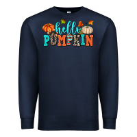 Navy hello pumpkin Premium Sweatshirt - AdoDesignShop