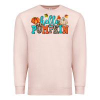 Pale Pink hello pumpkin Premium Sweatshirt - AdoDesignShop