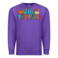 Purple hello pumpkin Premium Sweatshirt - AdoDesignShop
